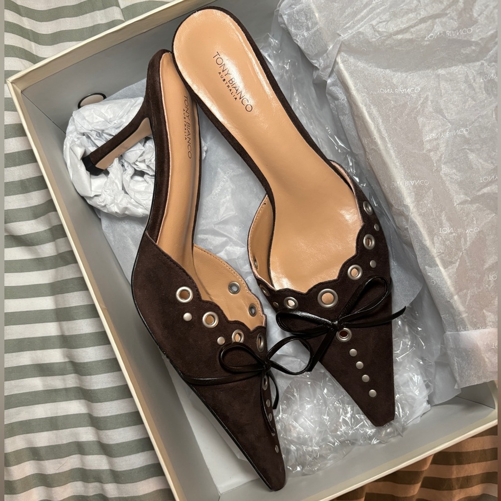 Tony Bianco Shea Suede Heels in Espresso
